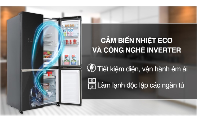 Tủ lạnh Hitachi Inverter 640 lít Multi Door R-WB640VGV0 GBK